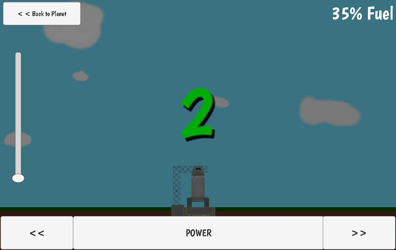 Rocket minigame to travel between planets